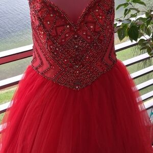 Quincentera or Prom Gown RedTuille